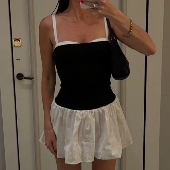 SHOW ME YOUR MUMU Tiffany Skort Dress In Black And White - Picture 12 of 13